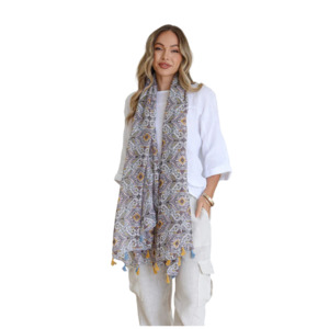 Scarves 1: Multi Pattern Scarf with Tassels