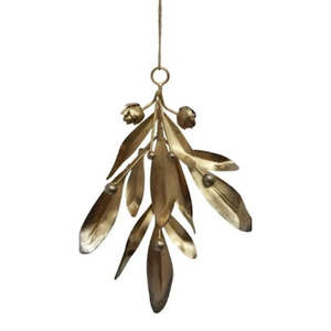 French Collection: Christmas Decoration - Hanging Leaf | Gold