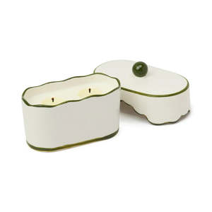 Christmas For Her: Cherie Ceramic Dish Candle - Smoked Pistachio