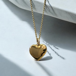 9ct Yellow Gold Puff Heart Pendant