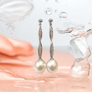 Products: Freshwater Pearls Twist Drop Earrings