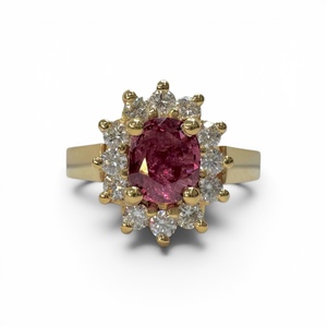 Products: Ruby and Diamond Cluster Ring