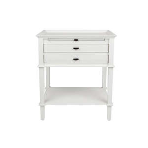 Manhattan 2 Drawer Bedside Table - White