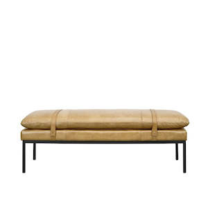 Bench Seats: Baxter Ottoman/Bench Seat - Tan Leather