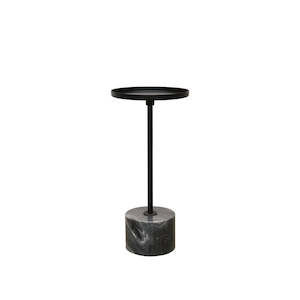 Side Coffee Tables: Unison Martini Table - Black/Grey Marble Base