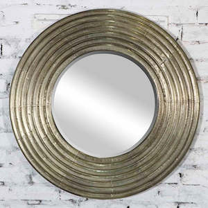 Wall Art Mirrors: Lucius Wall Mirror - Aged Silver