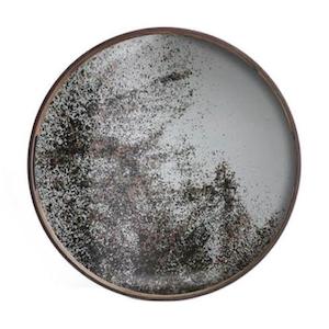 Bar: Tray - Round Aged Mirror, Large