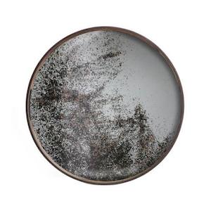 Bar: Tray - Round Aged Mirror