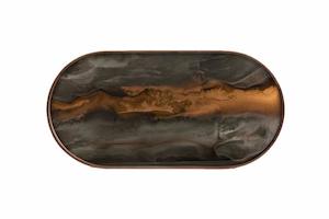Bar: Tray - Oblong Bronze Organic Mirror