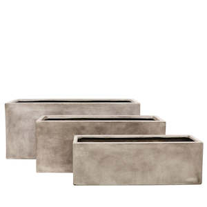 Outdoor Planters 1: Waihou Outdoor Planter - Weathered Cement (3 Sizes)