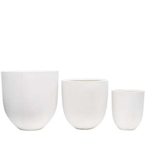 Kandara Short Outdoor Planters - Ivory (3 Sizes)