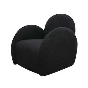 Snugg Swivel Occasional Chair - Black Shearling