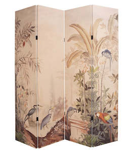 Home Decor: Folding Screen/Wall Art - Exotic Bird Garden