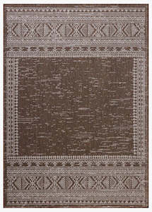 Floor Rugs: Aztec Outdoor Rug - Coffee & Dove