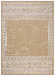 Aztec Outdoor Rug - Ivory & Wheat