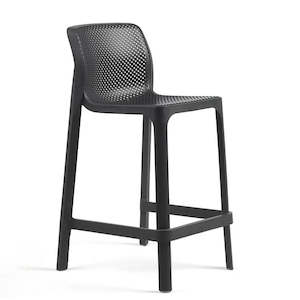 Outdoor Furniture 1: Net Outdoor Low Bar Stool - Charcoal