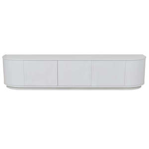 Oberon Crescent Entertainment Unit Large - White Grain