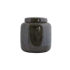 Shagreen Small Lidded Jar - Charcoal