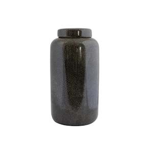 Shagreen Large Lidded Jar - Charcoal