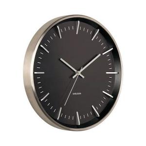 Raised Batons Clock - Silver