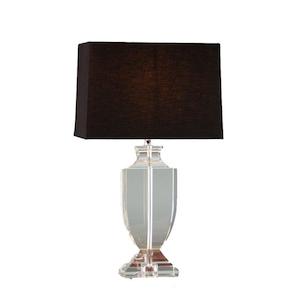 Lamps: Crystal Urn Lamp - Black Shade
