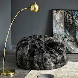 Fur Bean Bag - Black Coyote