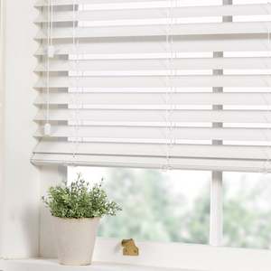Blinds: Timber look Venetian Blinds - also known as Faux Wood or Woodmates Blinds