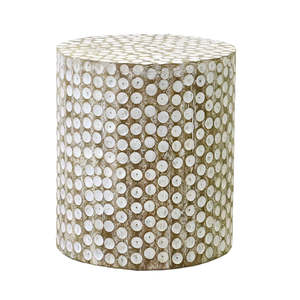 Dot Side Table - Distressed White