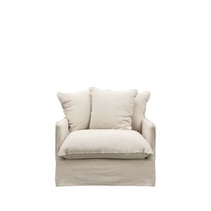 Occasional Chairs Armchairs: Lotus Slipcover Armchair - Oatmeal