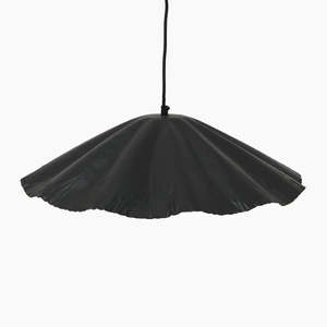 Crimped Pendant Large - Black and Gold