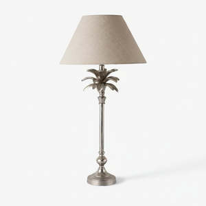 Home Lighting: Palm Tree Table Lamp - Nickel