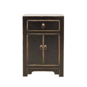 Best Selling Collection: Oriental Style Bedside Cabinet - Black