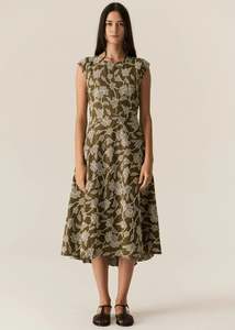 Hugo Dress | Khaki Embroidery