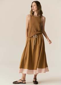 Speck Contrast Skirt | Ginger/Pink