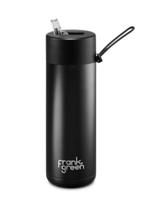 Frank Green 20oz/595ml Reusable Bottle Straw Midnight Black