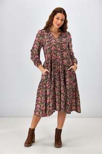 Victorias Favourites: Sunday Boho Celine Dress Paisley Print Black