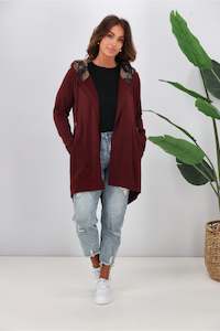 Shine On Label Big Dreams Merino Cardigan Merlot