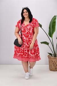 Boho Australia: Boho Australia Cerise Dress Red Print