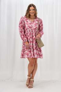 Gloss The Label Norma Dress Pink Floral