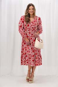 Gloss The Label Maeve Dress Red Floral