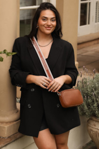 Louenhide: Louenhide Bianca Crossbody Bag Tan And Vanilla Strap