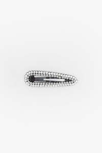 Antler Pearl & Rhinestone Clip Silver