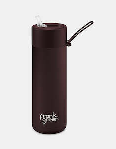 Frank Green 20oz/595ml Reusable Ceramic Bottle Straw Lid Chocolate