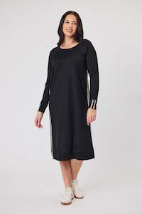 Alpine By Shine On: Alpine by Shine On Neve Stripe Detail Merino Dress Black
