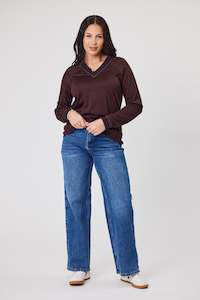 Alpine By Shine On: Alpine by Shine On Alberta Merino Sports Trim Top Chocolate