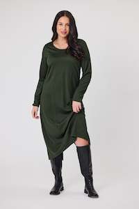 Alpine by Shine On Riviera Merino Cocoon Dress Olive
