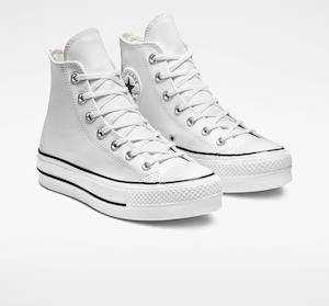 Sale: Converse Chuck Taylor All Star Lift Leather High White