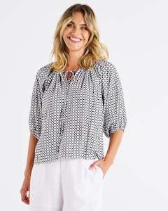 Betty Basics Sale: Betty Basics Camilla Blouse Geo Print