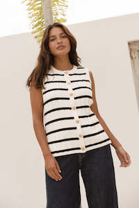 Betty Basics Sale: Betty Basics Nicolette Knit Vest Black Stripe