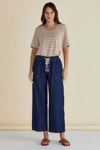 Betty Basics Sale: Betty Basics Drapey Denim Jogger Sapphire